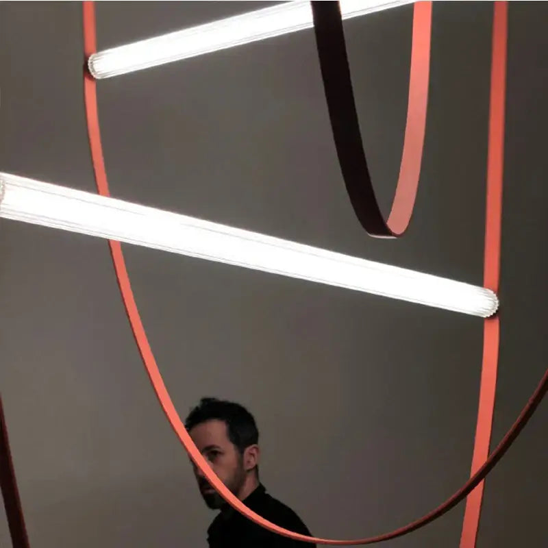 Modern copper decorbites leather belt chandelier for dining room