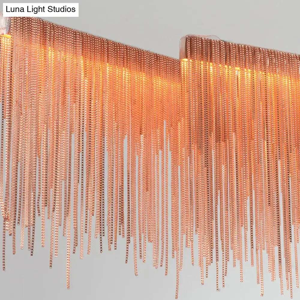 DecorBites™ Contemporary Metal Gold LED Pendant Light for Dining Room - Linear Island Design, 39"/47" Wide