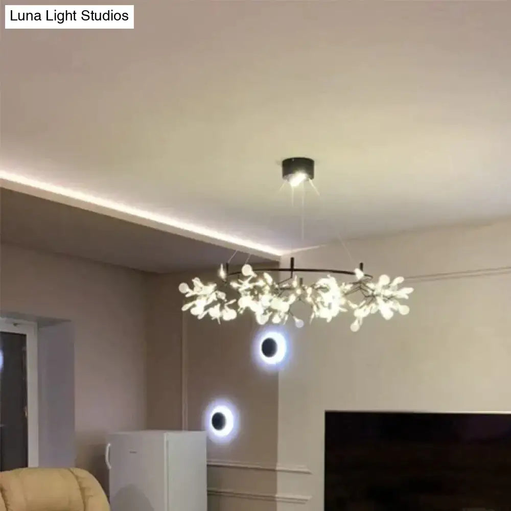 DecorBites™ Modern LED Lamp Firefly Tree Branch Leaf Pendant Light Round Flower Suspension Lamps