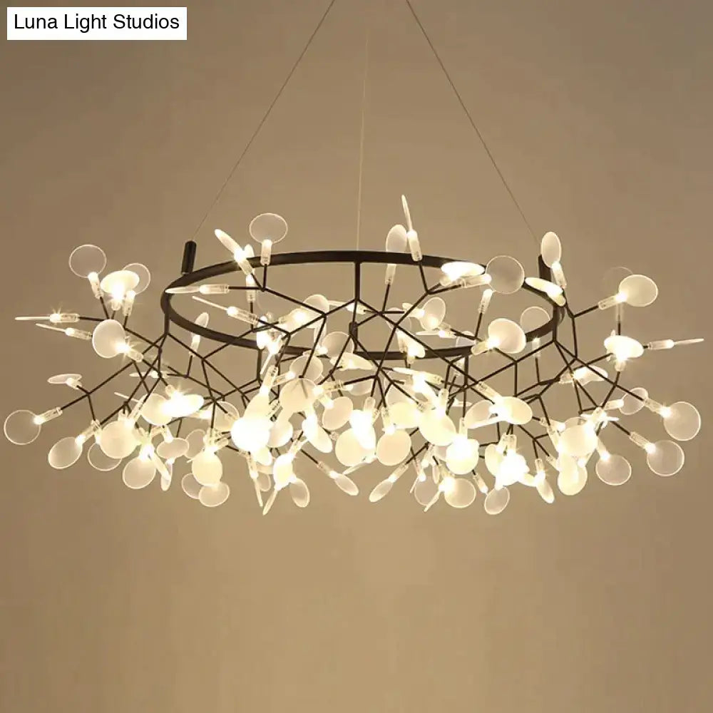 DecorBites™ Modern LED Lamp Firefly Tree Branch Leaf Pendant Light Round Flower Suspension Lamps