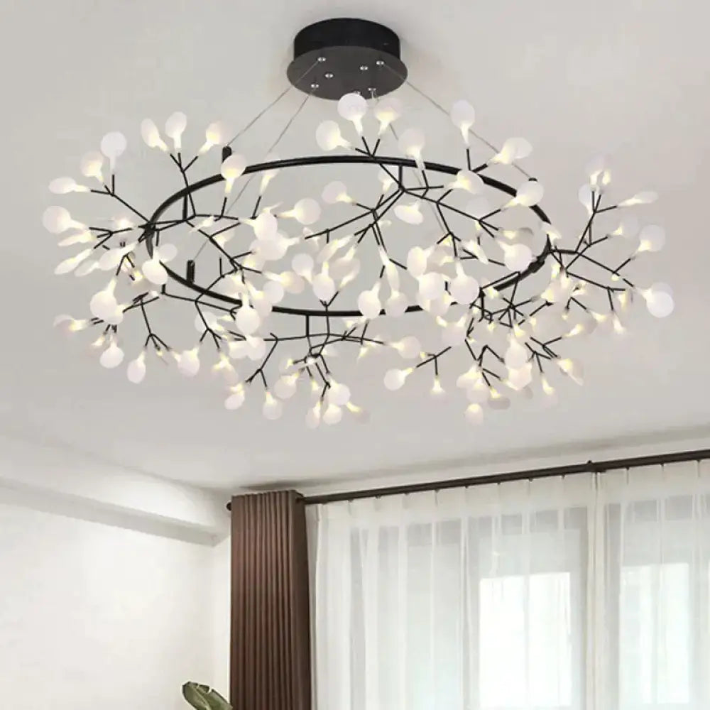 DecorBites™ Modern LED Lamp Firefly Tree Branch Leaf Pendant Light Round Flower Suspension Lamps