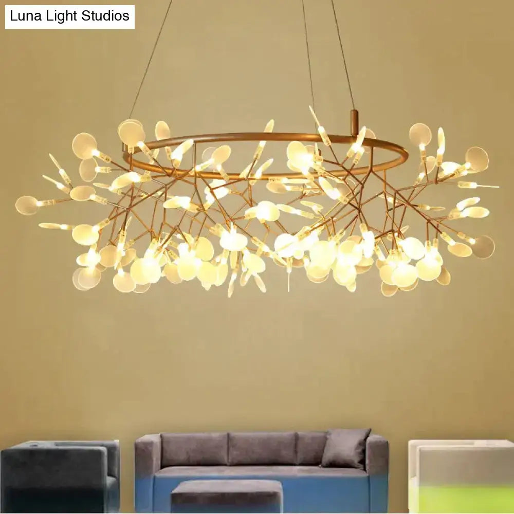 DecorBites™ Modern LED Lamp Firefly Tree Branch Leaf Pendant Light Round Flower Suspension Lamps