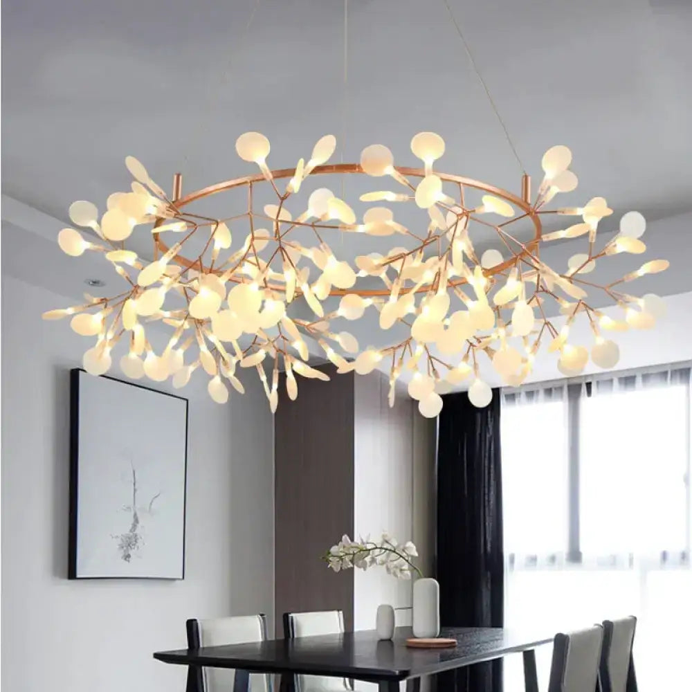 DecorBites™ Modern LED Lamp Firefly Tree Branch Leaf Pendant Light Round Flower Suspension Lamps