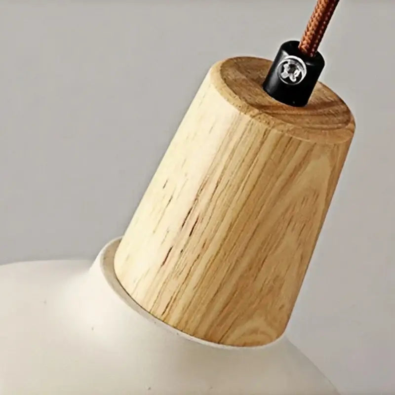 Modern cream ceramic and wood wall light bedroom pull chain switch