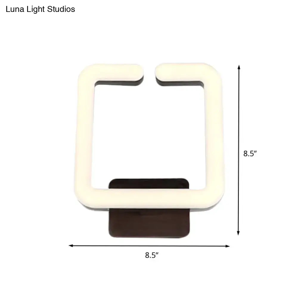 DecorBites™ Modern LED Aluminum Wall Sconce in Warm/White/Natural Light - Square Coffee Design