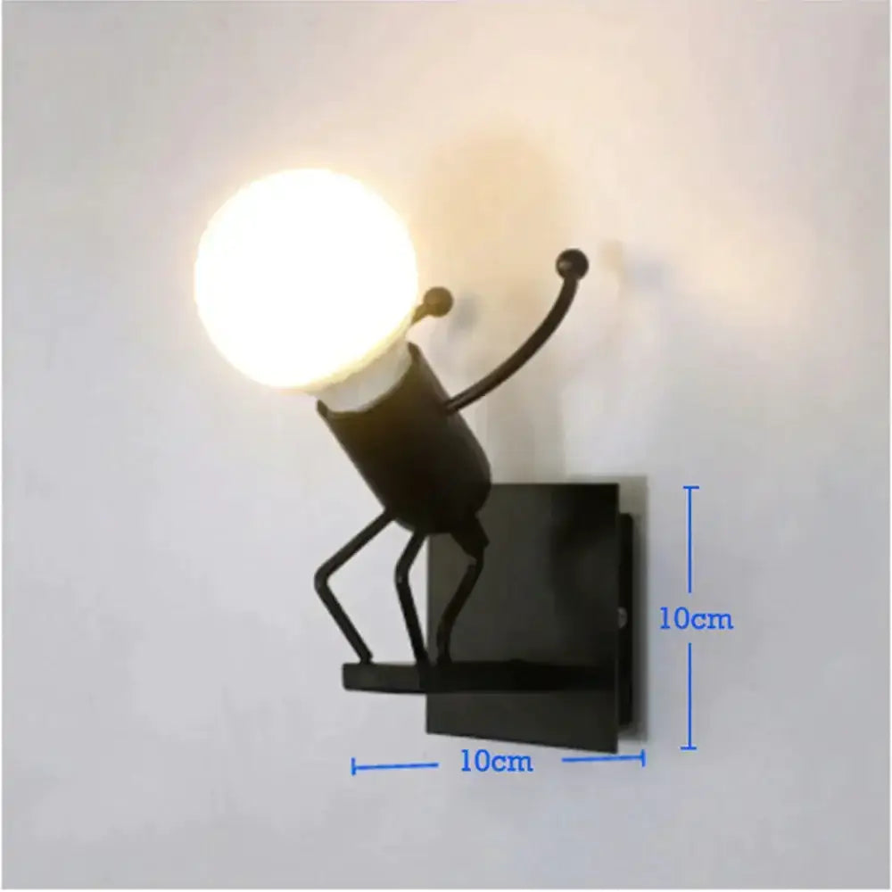 Modern creative minimalism metal robot ant wall sconce bedroom light