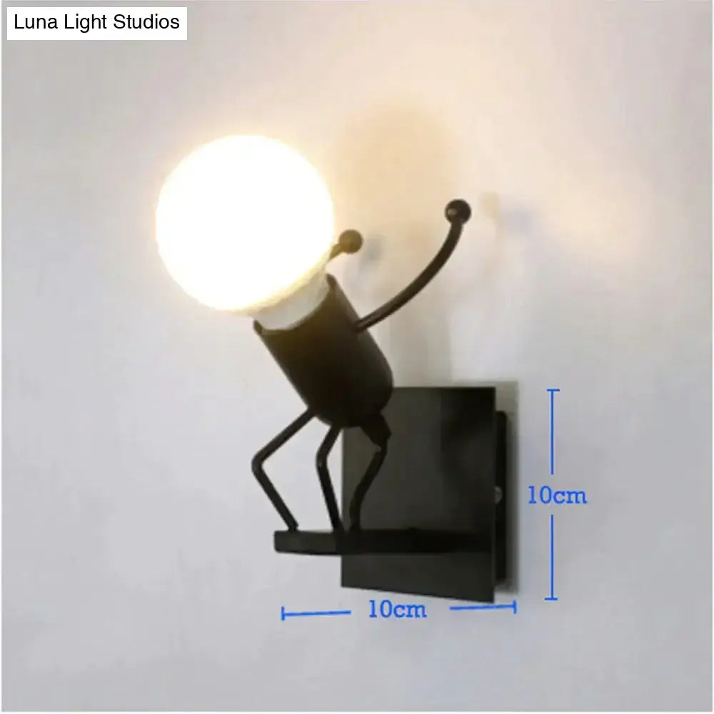 Modern creative minimalism metal robot ant wall sconce bedroom light