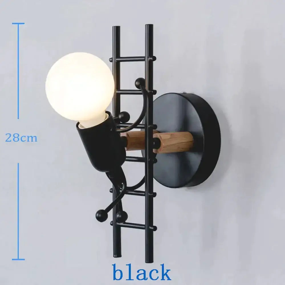 Modern creative minimalism metal robot ant wall sconce bedroom light