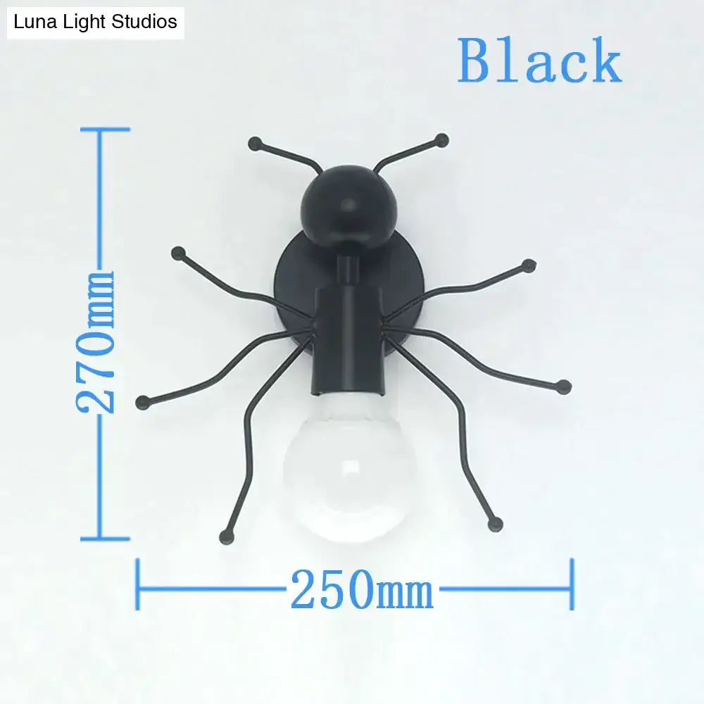 Modern creative minimalism metal robot ant wall sconce bedroom light