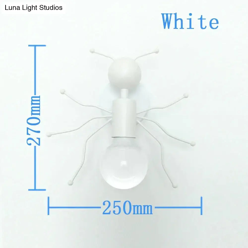 Modern creative minimalism metal robot ant wall sconce bedroom light