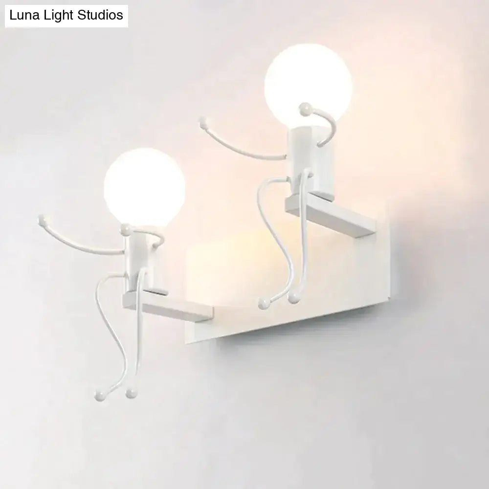 Modern creative minimalism metal robot ant wall sconce bedroom light