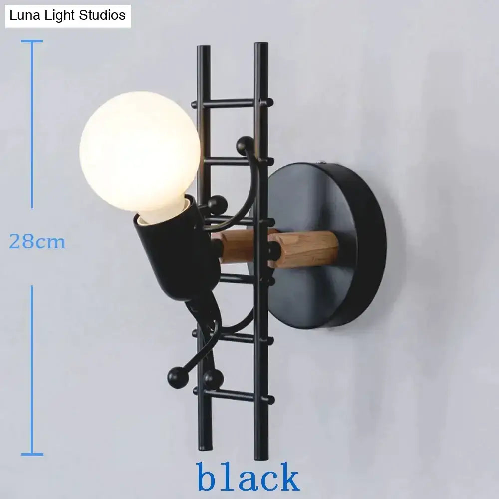 Modern creative minimalism metal robot ant wall sconce bedroom light
