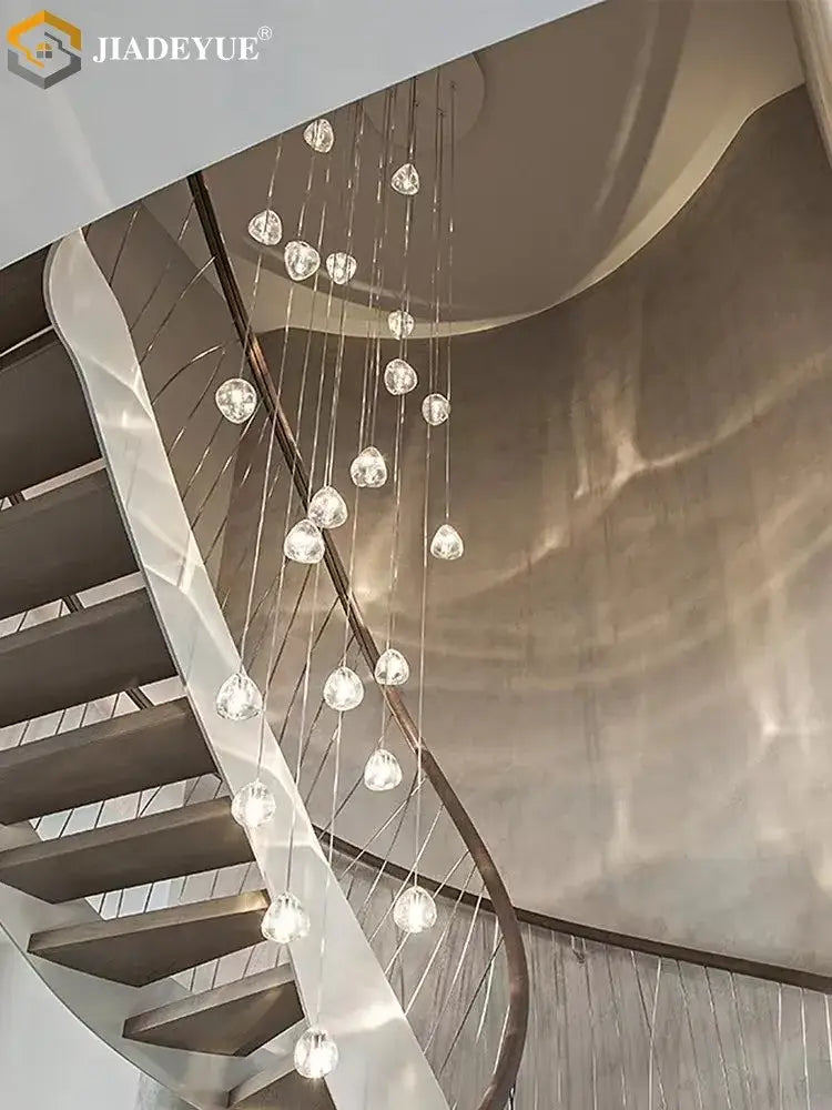 Modern crystal ball nordic led chandelier staircase pendant light