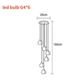 Modern crystal ball nordic led chandelier staircase pendant light