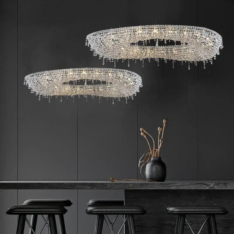 Modern crystal bird nest chandelier dining room pendant light
