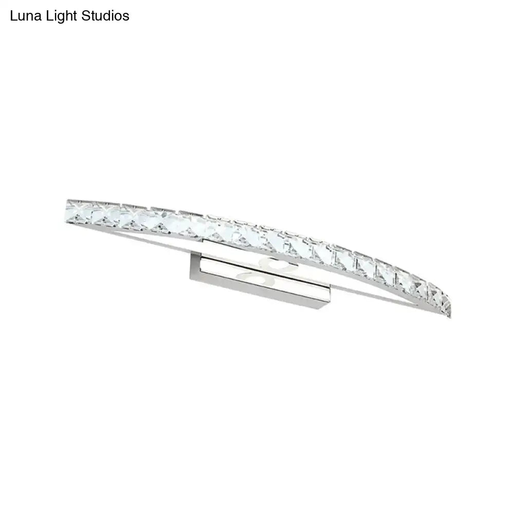 Modern crystal bow bathroom sconce in clear & champagne led bulb