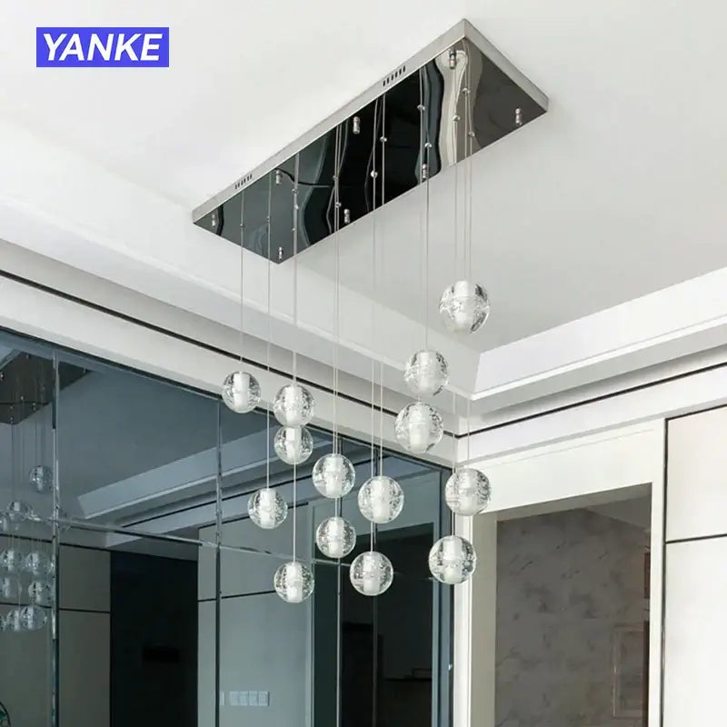 Modern crystal bubble ball pendant light for dining room