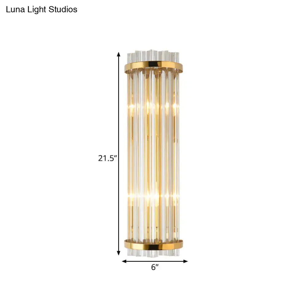 Modern crystal gold finish wall lighting bedroom sconce