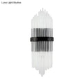Modern crystal prism wall sconce living room light metal square backplate