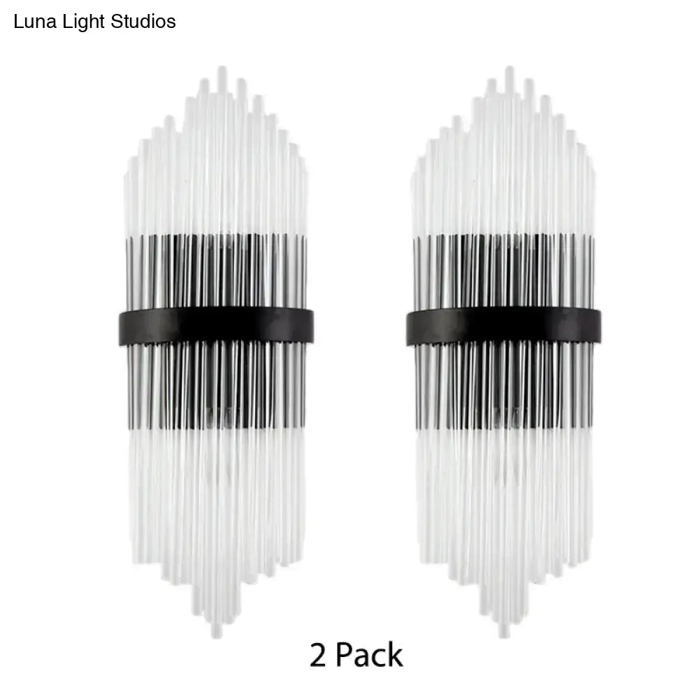Modern crystal prism wall sconce living room light metal square backplate