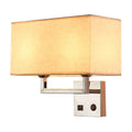 DecorBites™ Minimalist Cuboidal Fabric Wall Light Fixture - Beige/White, 2 Lights - Ideal for Living Room
