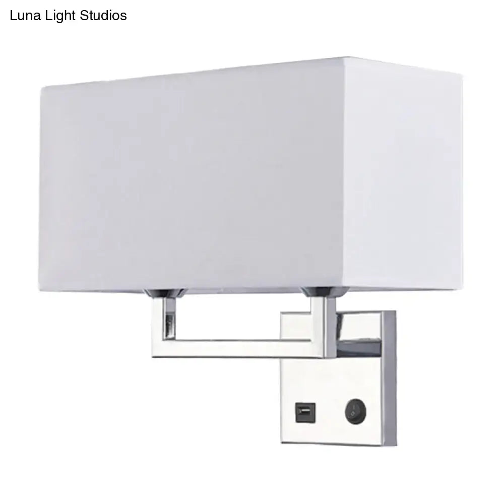 DecorBites™ Minimalist Cuboidal Fabric Wall Light Fixture - Beige/White, 2 Lights - Ideal for Living Room