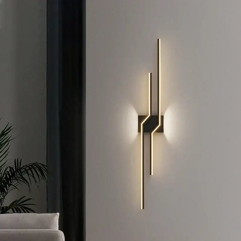 Modern curved gold led wall lamp bedroom sconce lighting