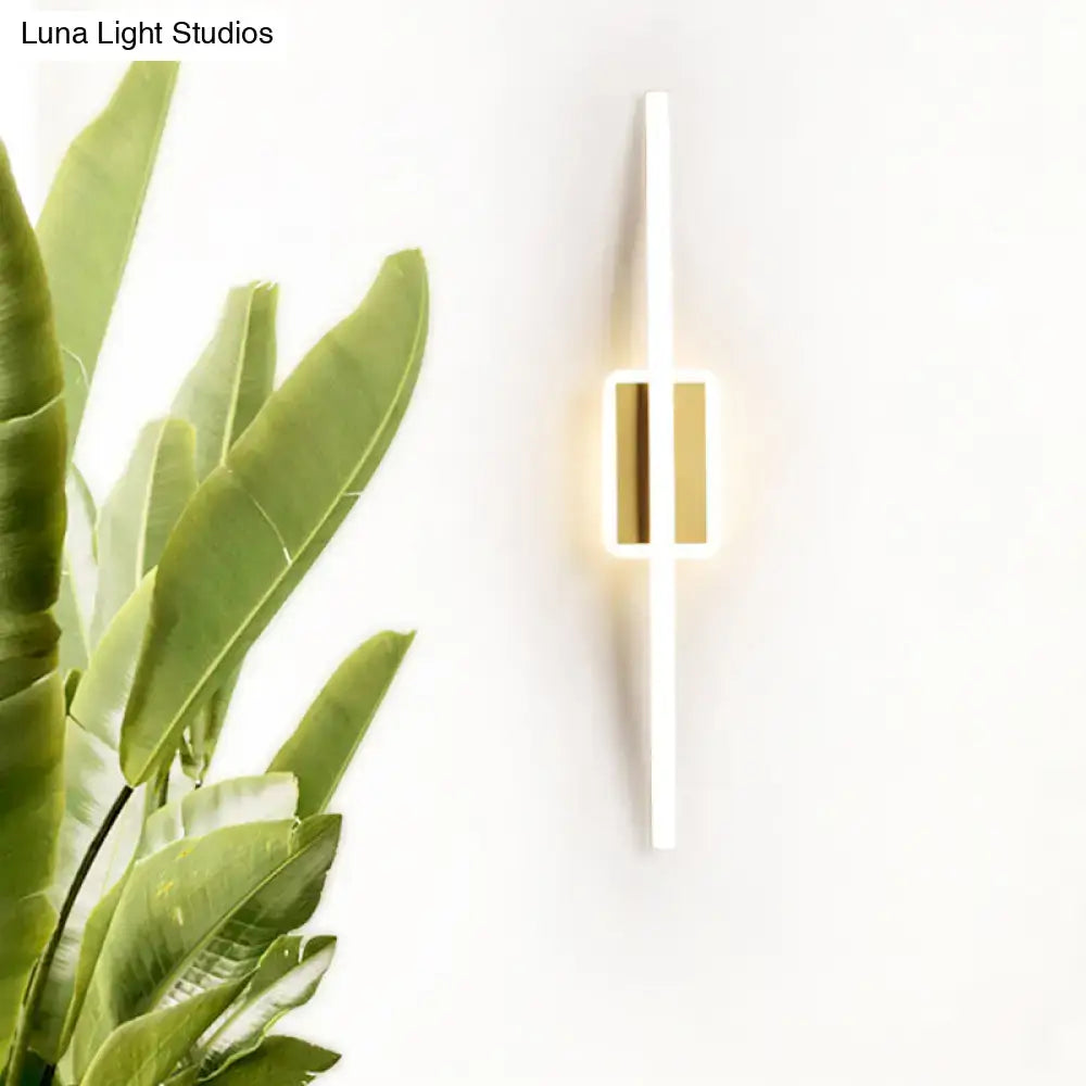 Modern curved linear gold & coffee led wall sconce dining room