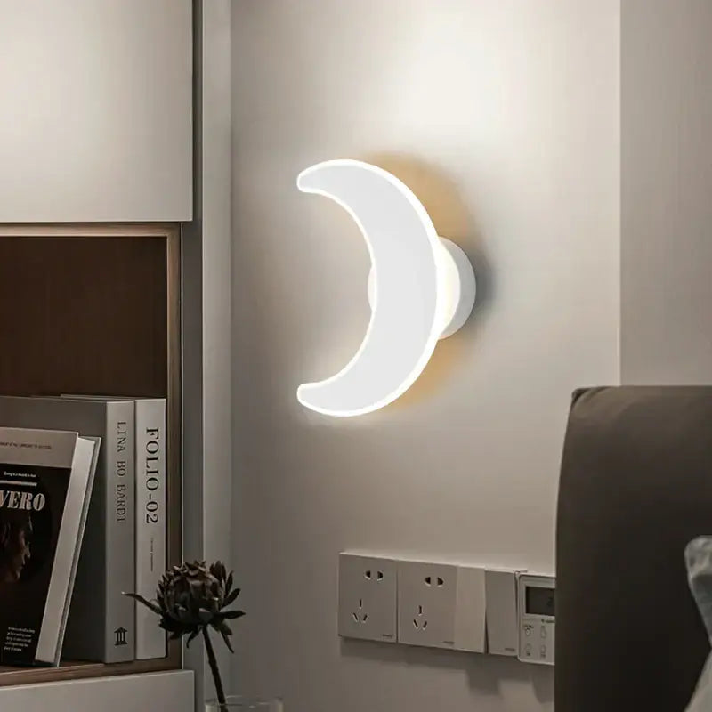 Modern curved white led wall sconces for bedroom lighting