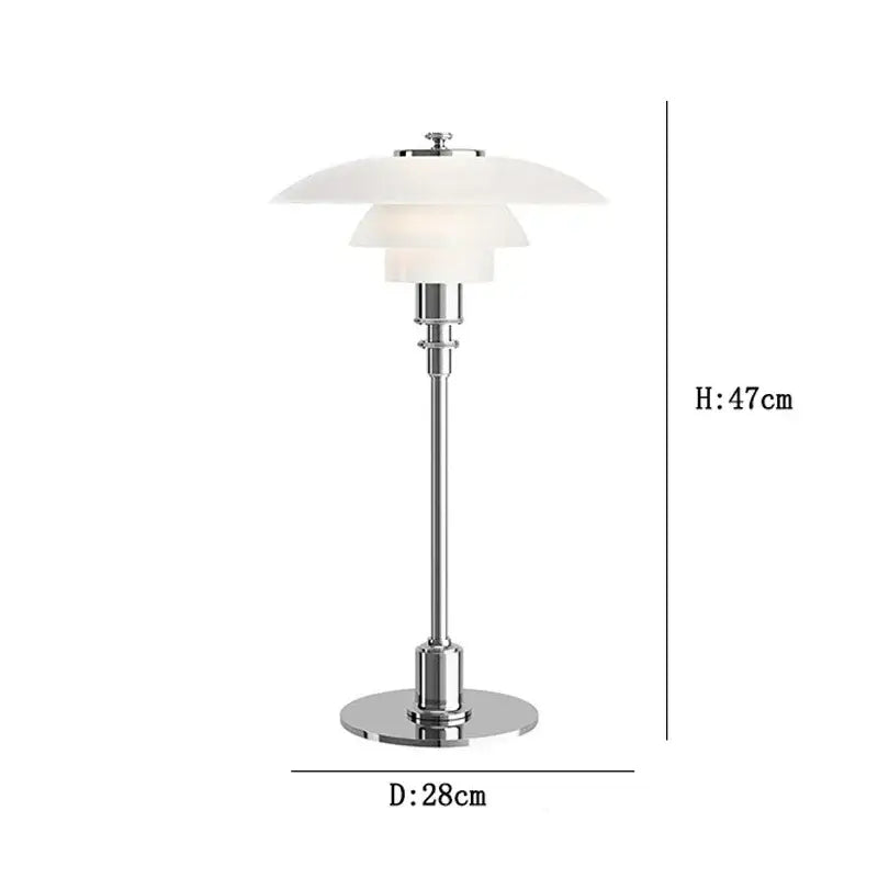 Modern danish amber & frosted glass desk lamp for bedroom