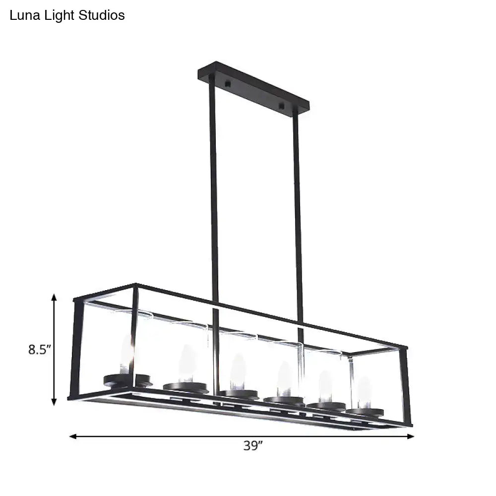 DecorBites™ Classic Black Island Pendant Lights for Dining Room with Clear Glass Shade (5/6 Lights)