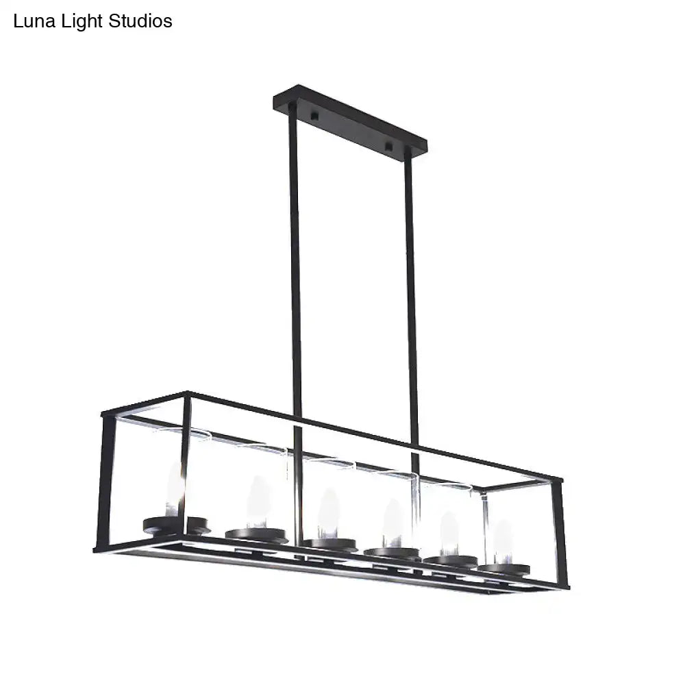 DecorBites™ Classic Black Island Pendant Lights for Dining Room with Clear Glass Shade (5/6 Lights)