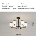 DecorBites™ Glass Chandelier: Nordic Modern LED Hanging Light for Living Room and Bedroom