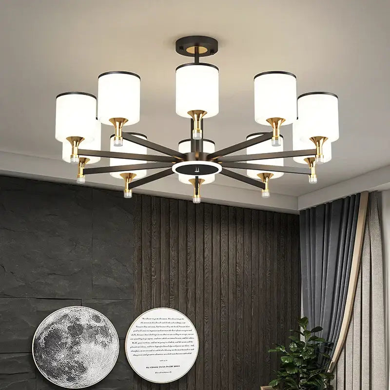 DecorBites™ Glass Chandelier: Nordic Modern LED Hanging Light for Living Room and Bedroom