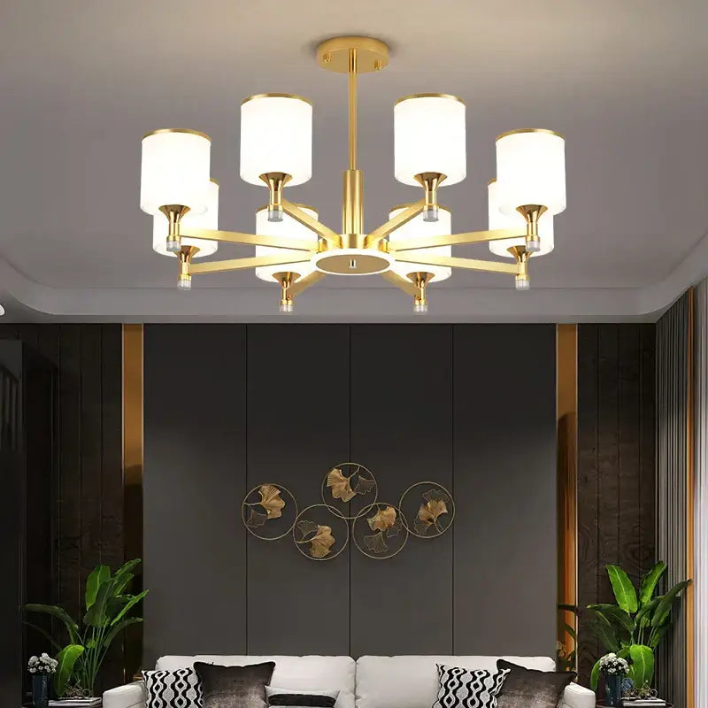 DecorBites™ Glass Chandelier: Nordic Modern LED Hanging Light for Living Room and Bedroom