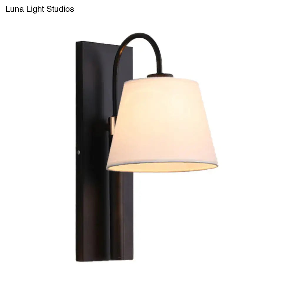 Modern dark brown & gold conical shade wall lamp living room sconce