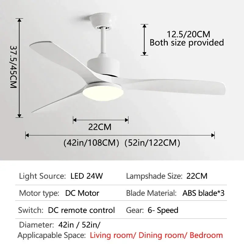 Modern dark brown wooden ceiling fan with led light bedroom remote