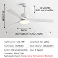 Modern dark brown wooden ceiling fan with led light bedroom remote