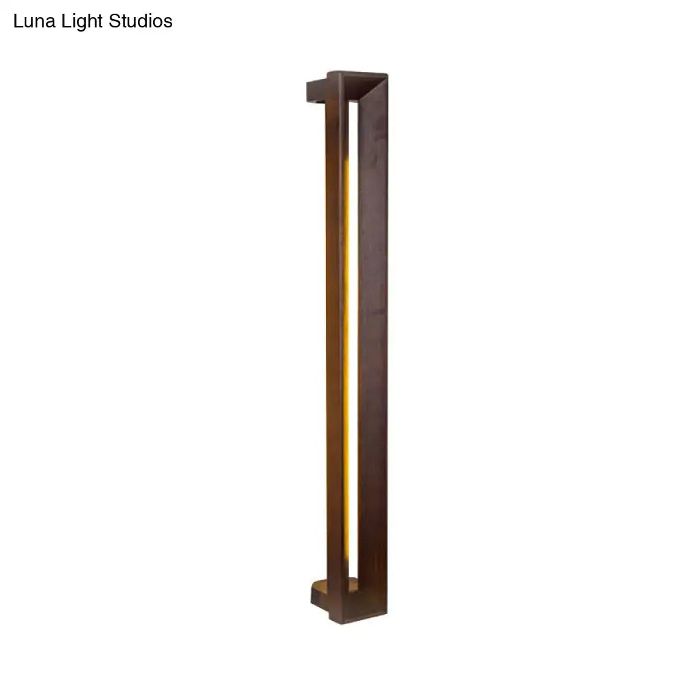 Modern dark brown wooden led wall sconce study room light