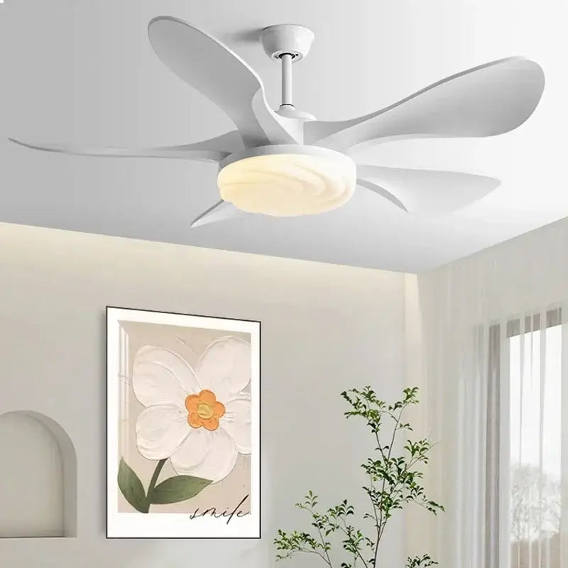 Modern dark wood led ceiling fan living room light