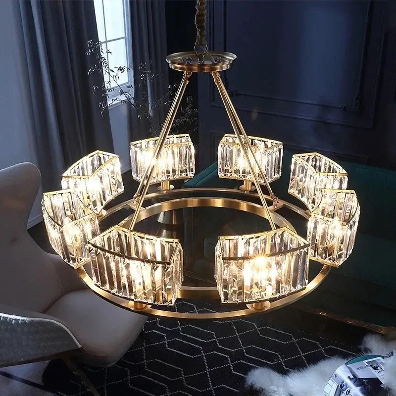Modern decorbites copper crystal chandelier for dining room