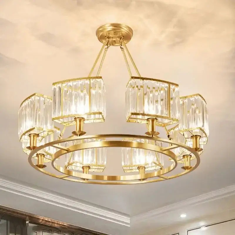 Modern decorbites copper crystal chandelier for dining room