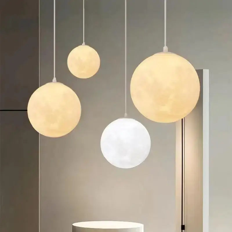 Modern decorbites cream moon led pendant chandelier for living room