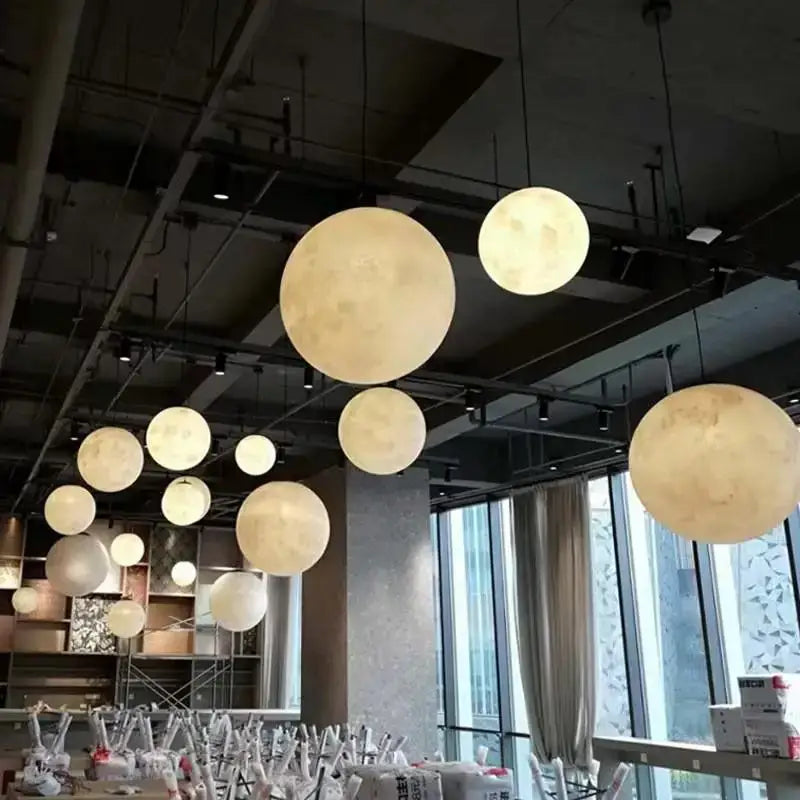 Modern decorbites cream moon led pendant chandelier for living room