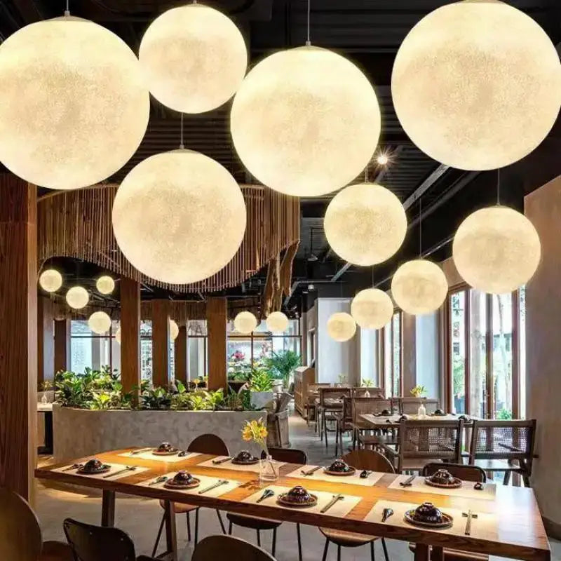 Modern decorbites cream moon led pendant chandelier for living room