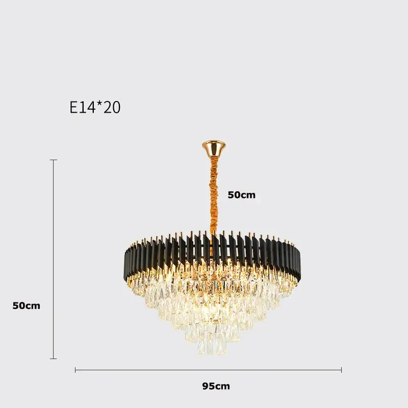 Modern decorbites crystal black clear led chandelier for staircase