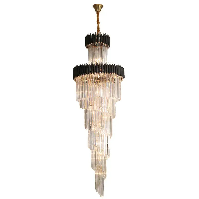 Modern decorbites crystal black clear led chandelier for staircase