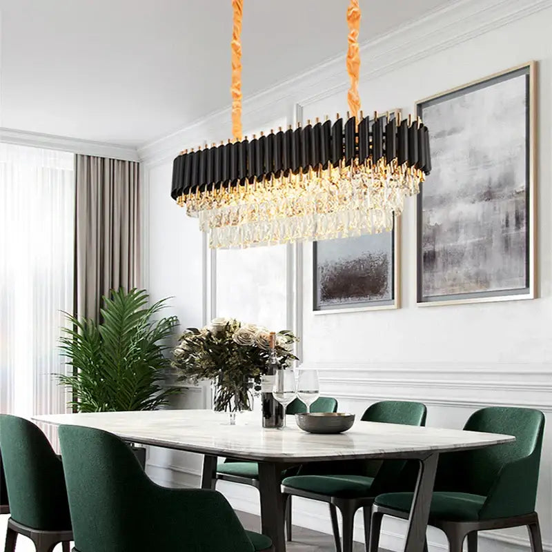 Modern decorbites crystal black clear led chandelier for staircase