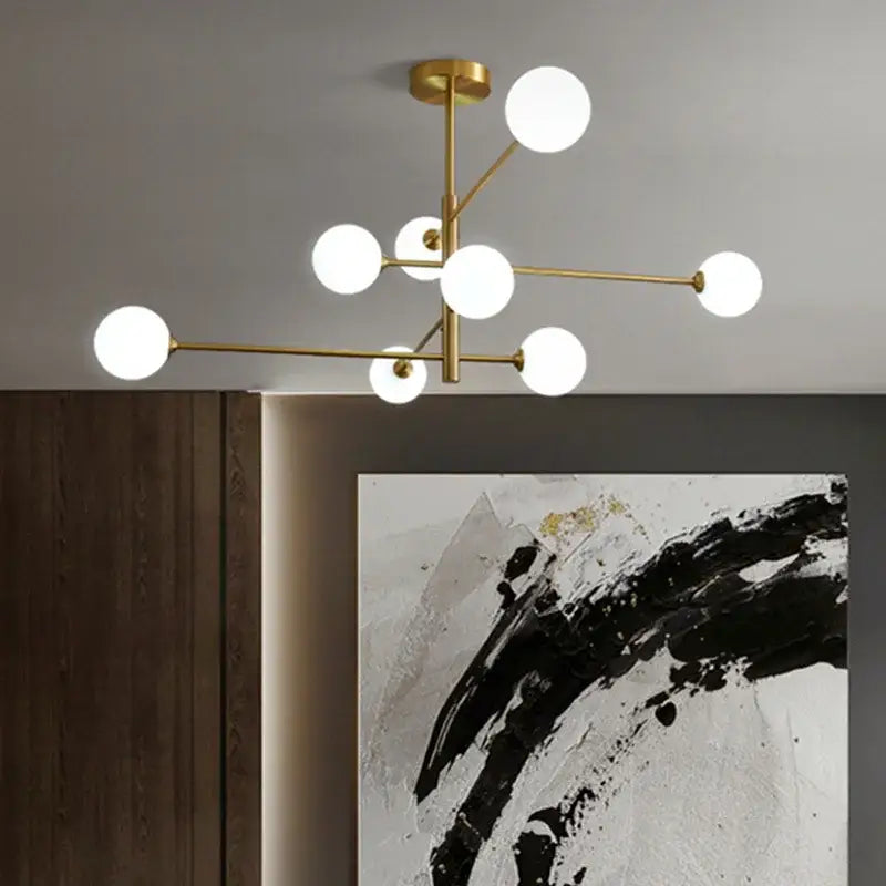 Modern decorbites glass brass chandelier for living room