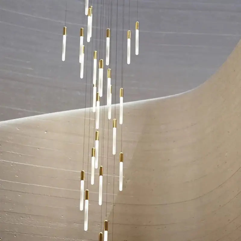 DecorBites™ Luxe Gold Tube Chandelier for Dining & Bedroom Lighting